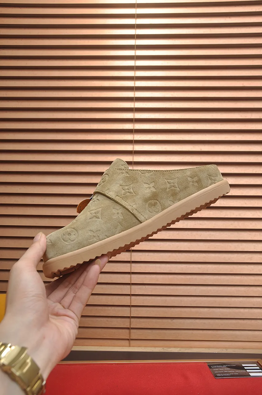 Men's men's shoes 💰520💶[LOUIS VUITTON] (cowhide lining) new style 🍀LV Louis Vuitton * - top version of LV classic semi-slip trendy shoes! Made of imported original cow suede cowhide, with a first layer of comfortable cowhide lining inside! Original wear-resistant rubber outsole! High quality products! Code number 38-45 (45 customized)